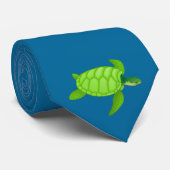 Grünes Meer turtle-41 Krawatte (Gerollt)