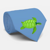 Grünes Meer turtle-42 Krawatte (Gerollt)