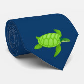 Grünes Meer turtle-43 Krawatte (Gerollt)
