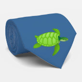 Grünes Meer turtle-45 Krawatte (Gerollt)