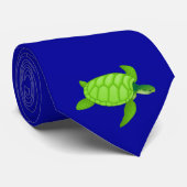 Grünes Meer turtle-46 Krawatte (Gerollt)