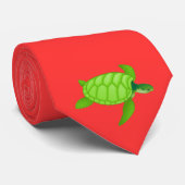 Grünes Meer turtle-63 Krawatte (Gerollt)