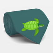 Grünes Meer turtle-77 Krawatte (Gerollt)