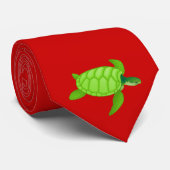 Grünes Meer turtle-92 Krawatte (Gerollt)
