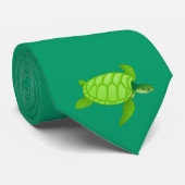 Grünes Meer turtle-94 Krawatte (Gerollt)