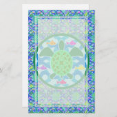 Grünes Meeresschildkröte-Raum-Briefpapier Briefpapier (Vorne/Hinten)