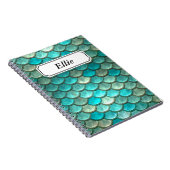 Grünes Meerjungfraufischskalamuster mit Notizblock (Rechte Seite)