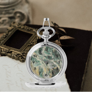 Grünes Meerwasser-Steinmuster Armbanduhr