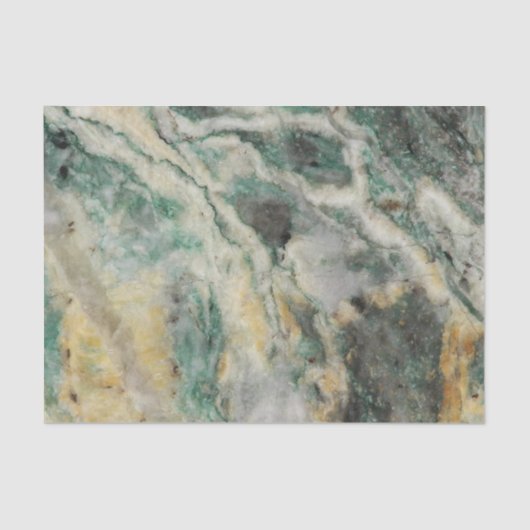 Grünes Meerwasser-Steinmuster Seidenpapier (Vorderseite)