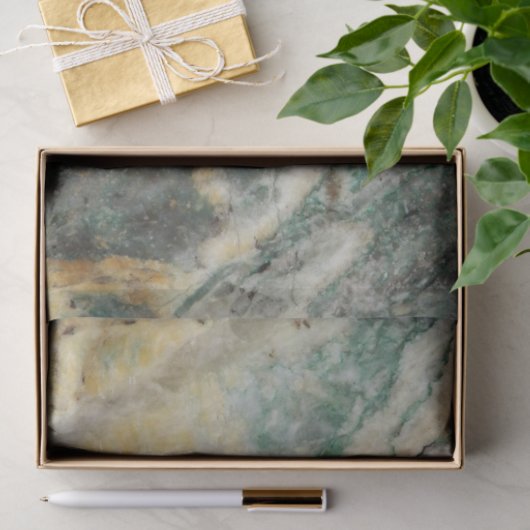 Grünes Meerwasser-Steinmuster Seidenpapier (Geschenk)