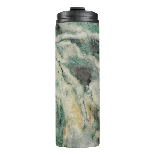 Grünes Meerwasser-Steinmuster Thermosbecher (Vorderseite)