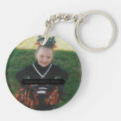 Grünes Megaphon-und Cheerleader-personalisiertes Schlüsselanhänger (Rückseite)