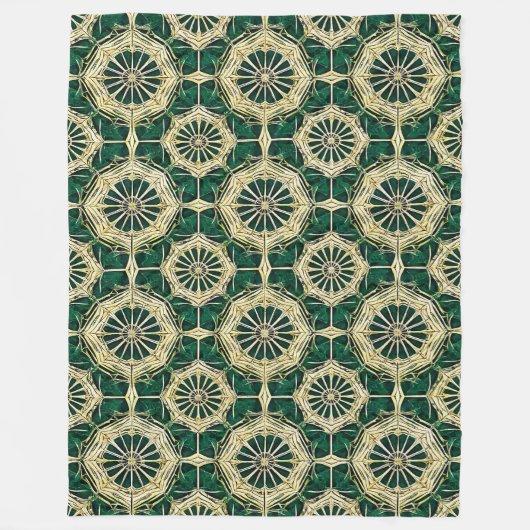 Grünes mehrfarbiges Muster Fleecedecke (Vorderseite)