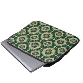 Grünes mehrfarbiges Muster Laptopschutzhülle (Vorne Knopf)