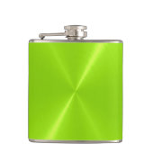 Grünes Metallisches Metall 2 Flachmann (Vorderseite)