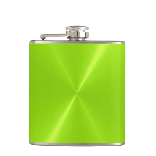 Grünes Metallisches Metall 2 Flachmann (Vorderseite)