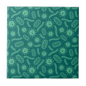 Grünes Mikroben-Muster Fliese (Vorderseite)