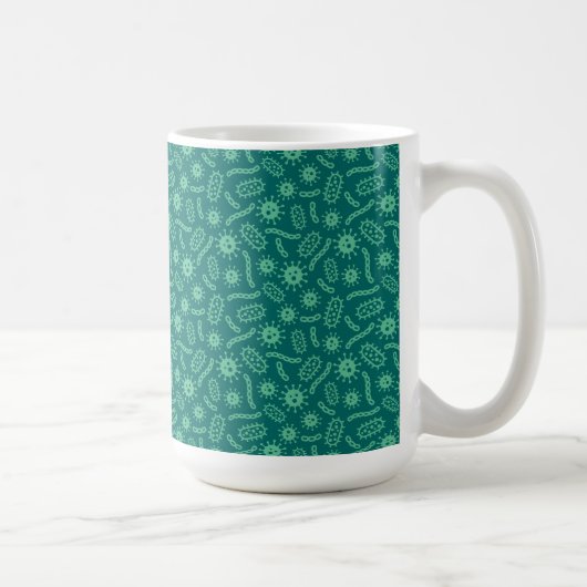 Grünes Mikroben-Muster Kaffeetasse (Rechts)