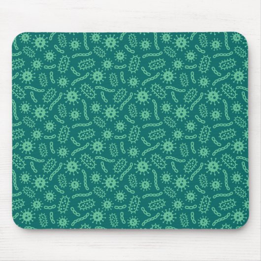 Grünes Mikroben-Muster Mousepad (Vorne)