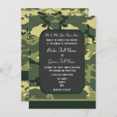 Grünes Militär tarnt Hochzeit Einladung (Vorne/Hinten)
