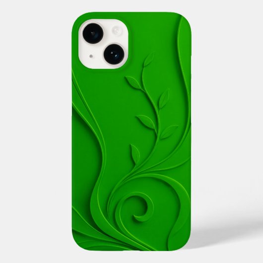 Grünes Minimal-Blatt-Design Case-Mate iPhone Hülle (Rückseite)