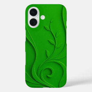 Grünes Minimal-Blatt-Design iPhone 16 Hülle