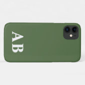 Grünes Minimal Modernes Anfangsmonogramm Case-Mate iPhone Hülle (Rückseite (Horizontal))