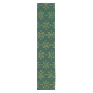 Grünes Minimal Südindisches Kolam Design Kurzer Tischläufer