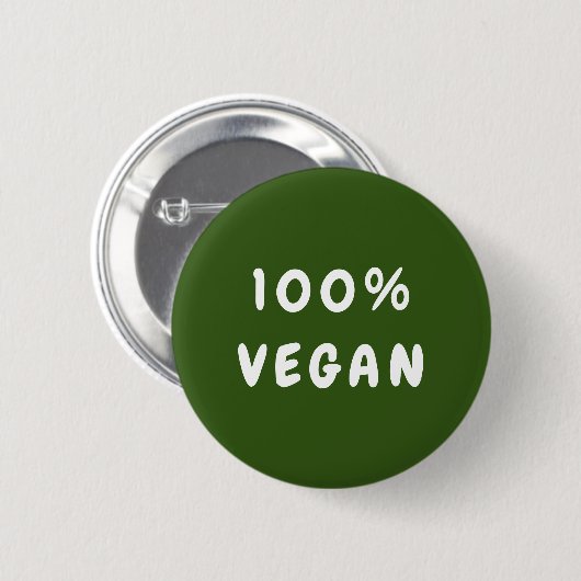 Grünes minimales 100% VEGAN Button (Vorne & Hinten)