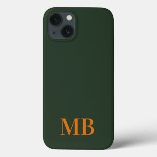 Grünes Minimalistisches modernes Anfangsmonogramm Case-Mate iPhone Hülle