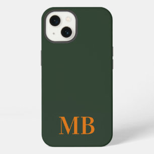 Grünes minimalistisches modernes initiales Monogra iPhone 13 Hülle