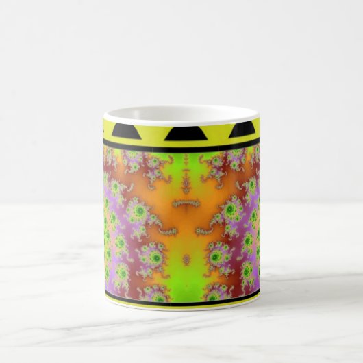 Grünes Mit Augen Fraktal Tasse (Mittel)