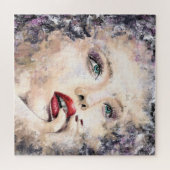 Grünes Mit Augen Hübsches Abstraktes Original Puzzle (Horizontal)