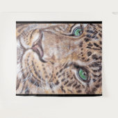 Grünes Mit Augen Leopardengesicht Wandteppich (Vorderseite (Horizontal))