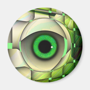 Grünes Mit Augen Monster Magnet