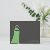 Grünes Mit Augen Monster Postkarte (Stehend Vorderseite)