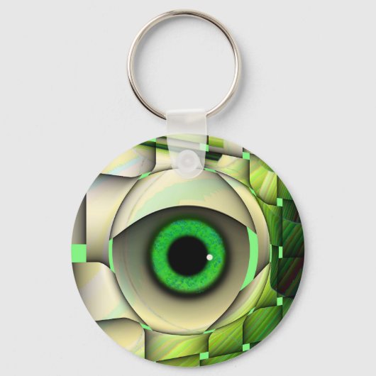 Grünes Mit Augen Monster Schlüsselanhänger (Vorderseite)