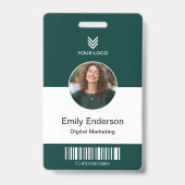 Grünes Mitarbeiter Name Firmenlogo Personalanhänge Ausweis (Vorderseite)
