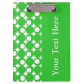 Grünes Mod-Ball-Design mit benutzerdefiniertem Tex Klemmbrett (Vorderseite)