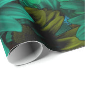 Grünes modernes Blumen Geschenkpapier (Rolleneckpunkt)