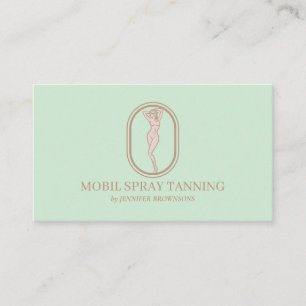 Grünes, modernes Blush Spray Tan Body Skincare Visitenkarte