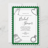 Grünes modernes Brautparty Einladung (Vorderseite)