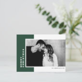 Grünes, modernes Foto, frohe Weihnachten (Stehend Vorderseite)