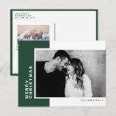 Grünes, modernes Foto, frohe Weihnachten (Vorne/Hinten)