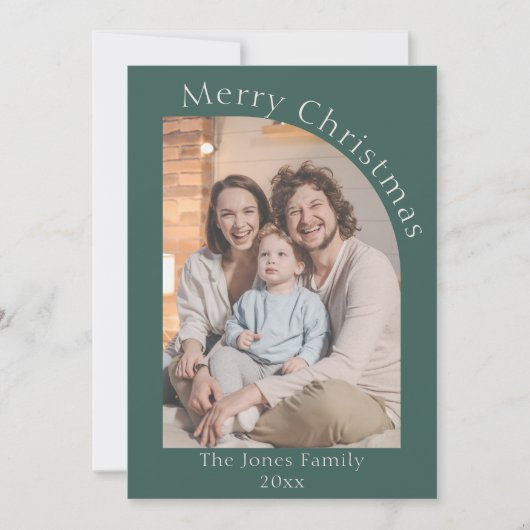 Grünes modernes Foto Weihnachten (Vorderseite)