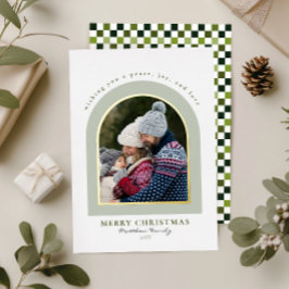 Grünes modernes Foto Weihnachten Folien Feiertagskarte