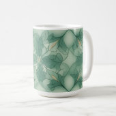 Grünes modernes Geo-Muster Kaffeetasse (VorderseiteRechts)