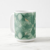 Grünes modernes Geo-Muster Kaffeetasse (Vorderseite Links)