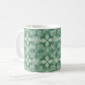 Grünes modernes Geo-Muster Kaffeetasse (Vorderseite Links)