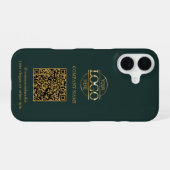 Grünes modernes Geschäftslogo & QR-Code-Promotion iPhone 16 Hülle (Rückseite (Horizontal))